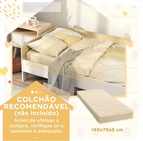 AIYAPLAY Cama para Crianças acima de 3 Anos 143,5x74x40 cm Cama de Mad