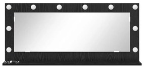 Espelho de Vaidade com Luzes LED Carvalho Preto 100x45x18 cm