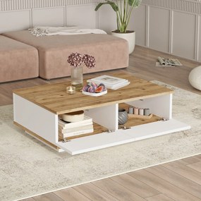 Mesa de Centro FR14 – Pinho Atlântico e Branco – 90x28,6x60 cm