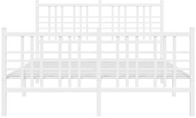 Estrutura de cama com cabeceira e pés 120x190 cm metal branco