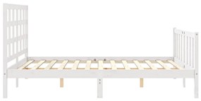 Estrutura de cama King Size com cabeceira madeira maciça branco