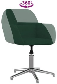 Cadeira de escritório giratória tecido verde escuro