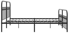 Estrutura de cama com cabeceira e pés 183x213 cm metal preto