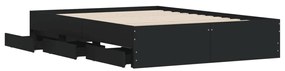 Estrutura cama c/ gavetas 120x190 cm derivados de madeira preto