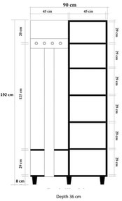 Hall Stand Garmanto – Carvalho Sonoma – 90x192x36 cm