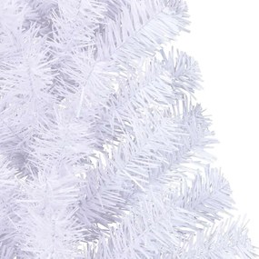 Meia árvore de Natal artificial com suporte 150 cm PVC branco