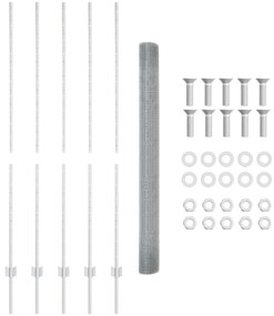 Conjunto de Cerca de Jardim Conjunto de 2 Aço Galvanizado