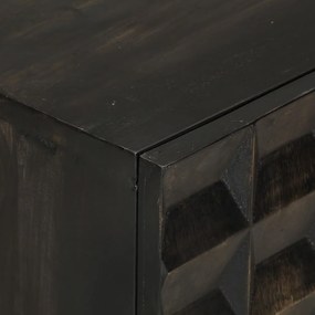 Aparador 55x34x75 cm madeira de mangueira maciça e ferro preto