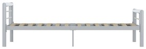 Estrutura de cama 90x200 cm metal cinzento e branco
