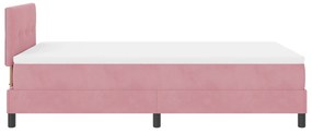 Cama Box Spring com Colchão Rosa 120x200 cm Veludo