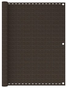 vidaXL Tela de varanda 120x400 cm PEAD castanho