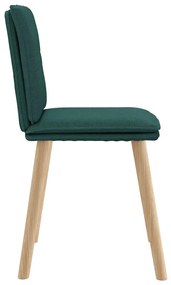 Cadeiras de jantar 4 pcs tecido verde escuro