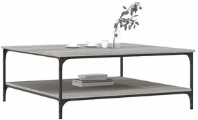Mesa de centro 100x100x40 cm derivados de madeira cinza sonoma