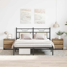 Cabeceira de cama vidaXL 2 pcs Carvalho Artesanal 45x34x44,5 cm Madeira Engenharia
