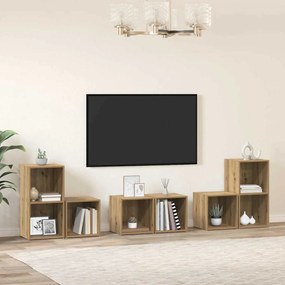 vidaXL Conjunto de Estantes para TV 6 pcs Carvalho Artesanal