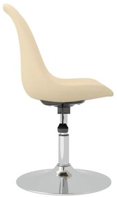 Cadeiras de jantar giratórias 4 pcs tecido cor creme