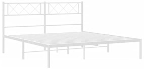 Estrutura de cama com cabeceira 120x200 cm metal branco