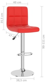 Banco de bar couro artificial vermelho