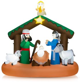 Papai Noel inflável de Natal da janela com luzes LED 45 x 60 x 100 cm vermelho