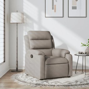 vidaXL Poltrona reclinável tecido cinzento-acastanhado