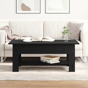 Mesa de café vidaXL em preto e carvalho com dimensões de 102x55x42 cm em madeira de engenharia