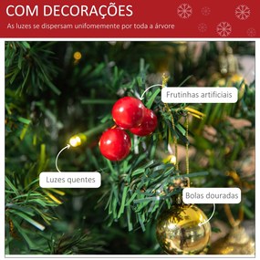 HOMCOM Mini Árvore de Natal 60cm Artificial Decoração de Natal de Pinh