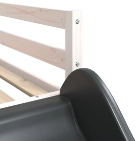 Beliche com escorrega e escada 80x200 cm pinho maciço branco