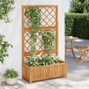 vidaXL Floreira com treliça 85x38x150 cm madeira de acácia maciça