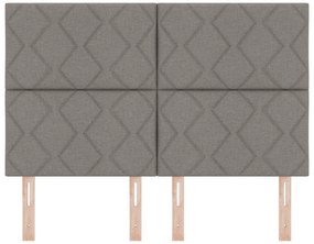 Cabeceira com Design em Blocos de Diamante Taupe, 140 cm de Tecido