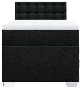 Cama com molas/colchão 80x200 cm tecido preto
