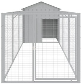 Casota para cães com telhado aço galvanizado cinzento-claro