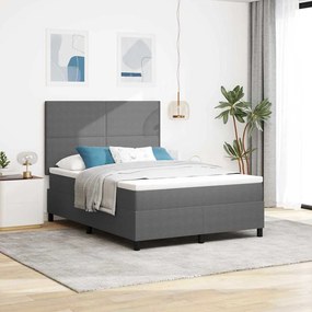 vidaXL Cama Box com cabeceira Cinza Claro e Branco 160 x 200 cm