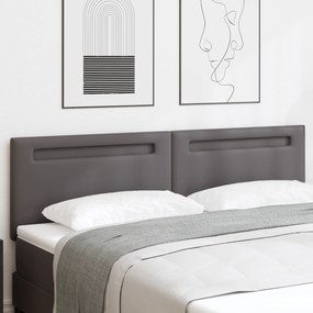 Cabeceira vidaXL Design Simples Cinza 180 cm Couro Sintético