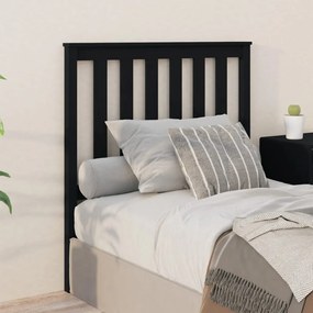 Cabeceira de cama 96x6x101 cm pinho maciço preto