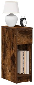 vidaXL Mesa de cabeceira com gaveta 20x36x60 cm carvalho fumado