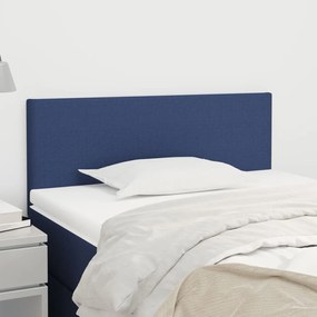 345770 vidaXL Cabeceira de cama tecido 100x5x78/88 cm azul
