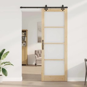 Porta Deslizante vidaXL com Conjunto de Hardware 83x232 cm Madeira Mac