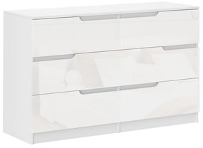 HOMCOM Cómoda com 6 Gavetas Cómoda de Dormitório Moderna com Sistema Anti-Tombo 120x40x75 cm Branco | Aosom Portugal
