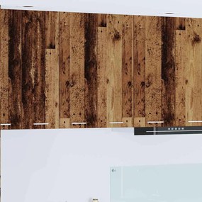 vidaXL Armário suspenso com porta Riga Madeira antiga 60 x 31 x 80 cm