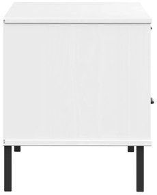 Móvel de TV c/ pernas de metal pinho maciço OSLO branco