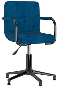 vidaXL Cadeira de escritório giratória veludo azul
