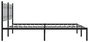 Estrutura de cama com cabeceira 183x213 cm metal preto