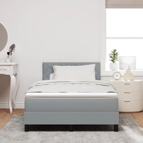 Cama Box Spring com Colchão Cinza Claro 120x190 cm Tecido