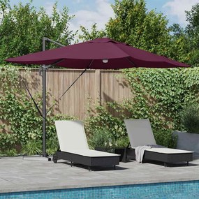 vidaXL Guarda-sol Cantiléver - Bordô Vermelho Bordeaux Médio