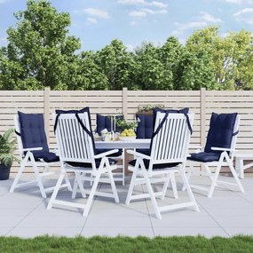 vidaXL Almofadões cadeira encosto alto 6pcs tecido oxford azul-marinho