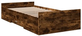 Estrutura de cama c/ gavetas derivados madeira carvalho fumado