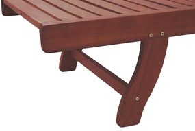 Espreguiçadeira de jardim em madeira de acácia com almofada creme TOSCANA Beliani