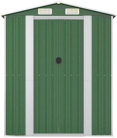 Abrigo de jardim 192x689x223 cm aço galvanizado verde