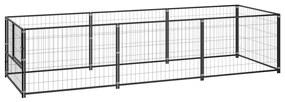 Canil para cães 3 m² aço preto