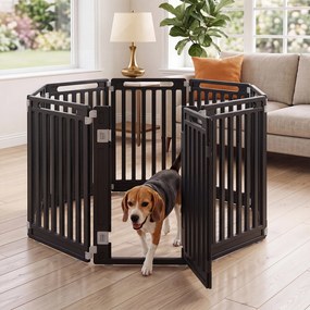 Parque Modular para Cães, 53 x 81 cm, Fecho Duplo, Preto